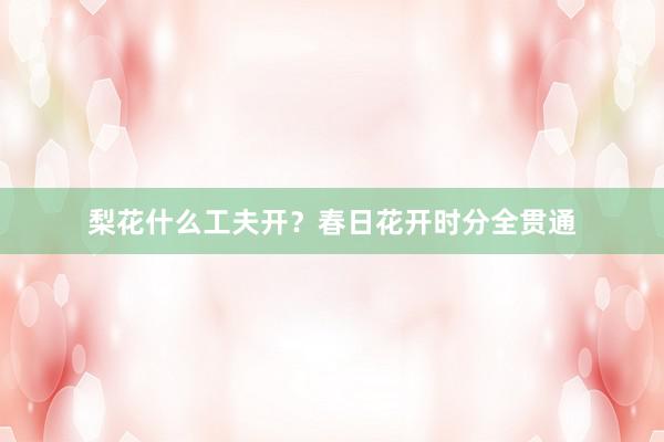 梨花什么工夫开？春日花开时分全贯通