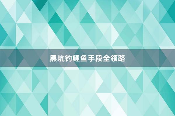黑坑钓鲤鱼手段全领路