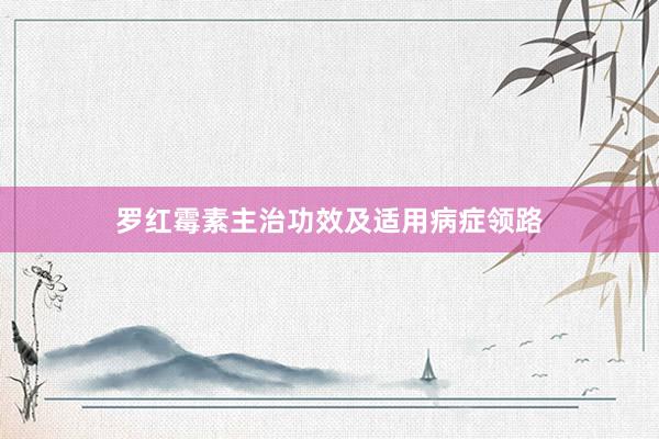 罗红霉素主治功效及适用病症领路